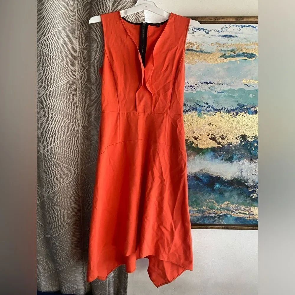 Kobi Halperin Women Orange Casual Dress Size 6 Sleeveless